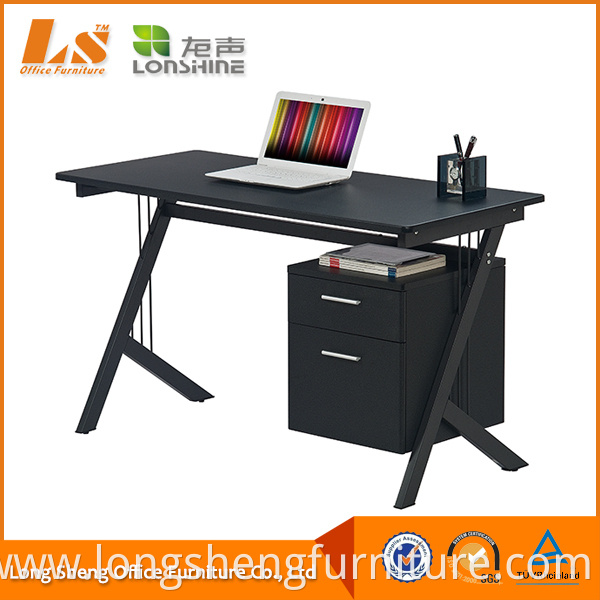 Standard Height Floor Sitting Tempered Glass Computer Desk